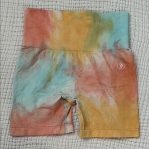 Colorful Tie-Dye Athletic Shorts for Women